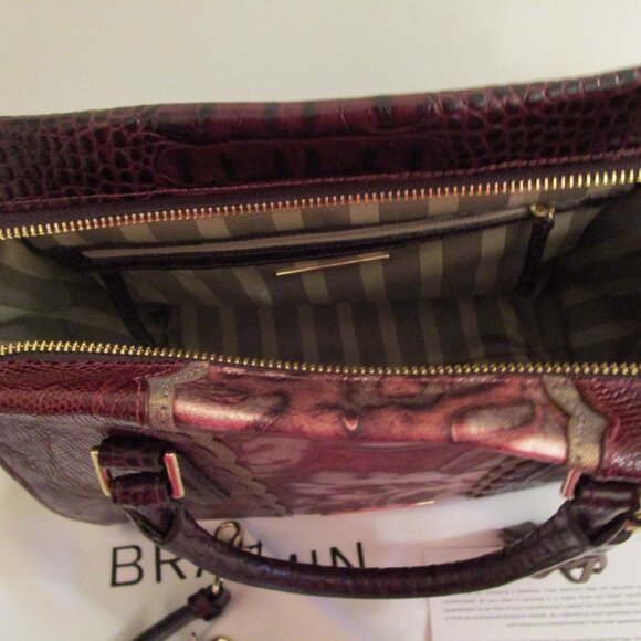 Brahmin  Priscilla  Red Verona Satchel - Picture 10 of 11